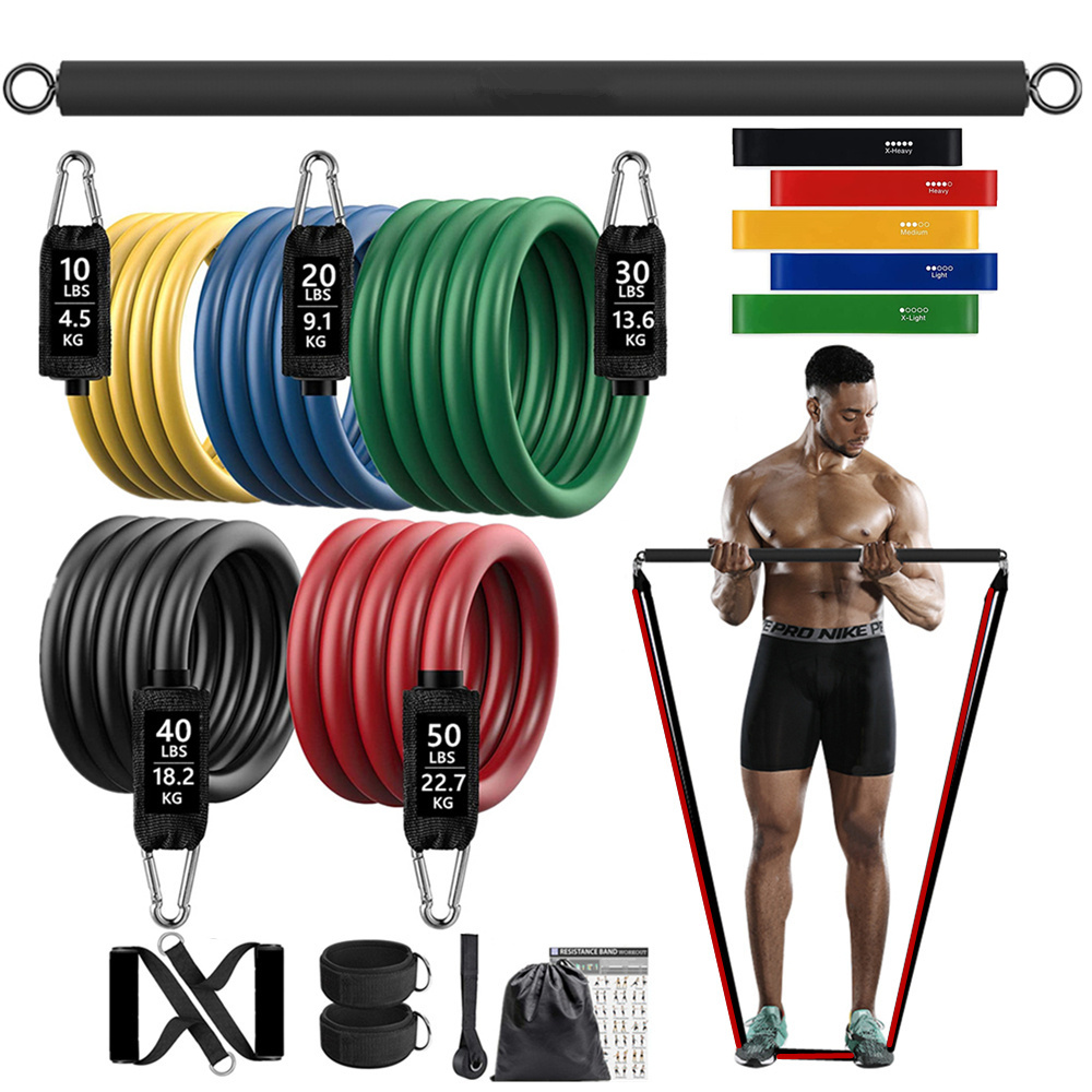 Home Gym Dumbbell Set - 150 фунтов, эластичная лента для фитнеса,